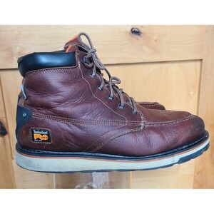 Timberland Pro 14 Wide Gridworks Waterproof Brown Leather Boot American Workwear